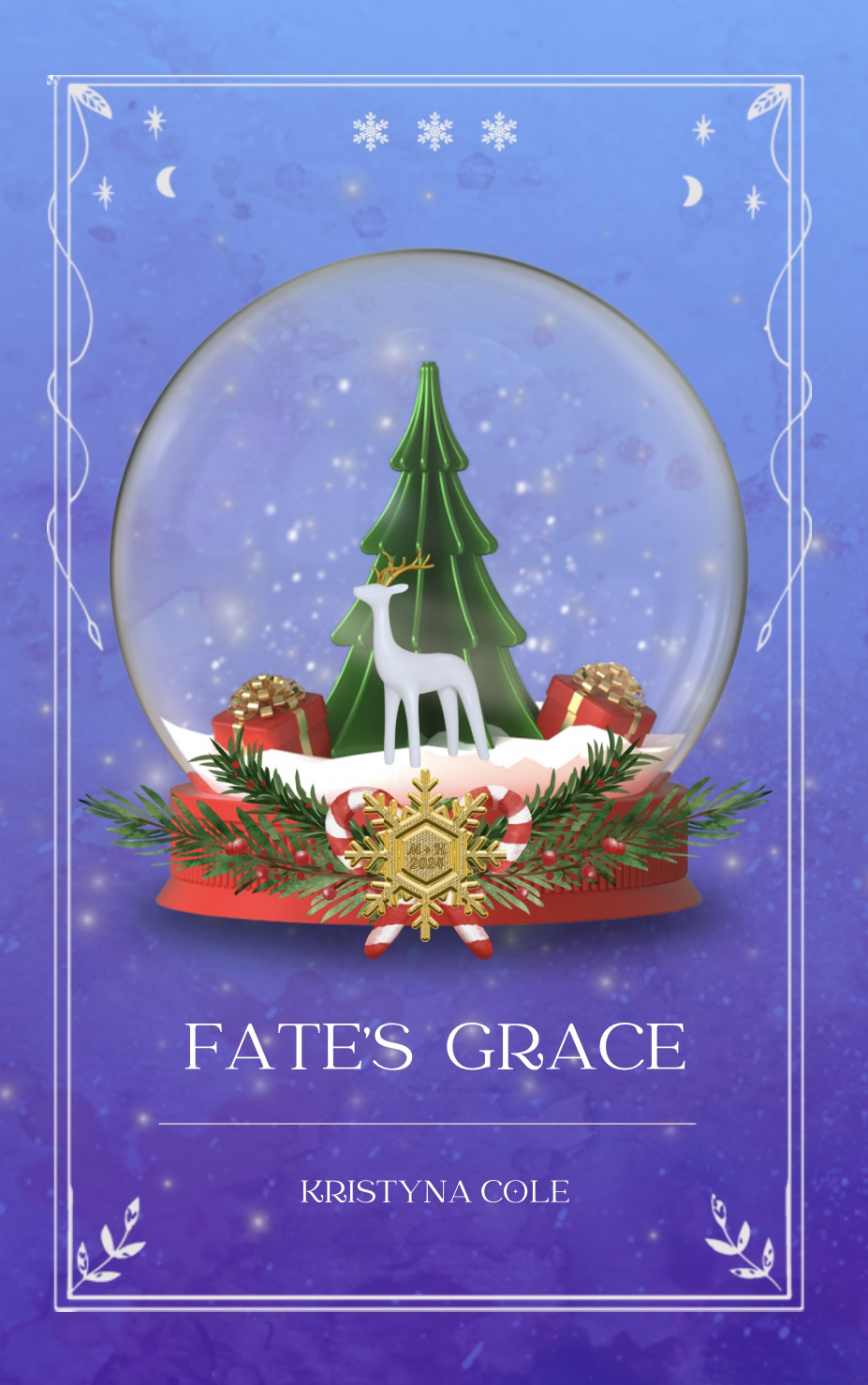 Cover art of 'Fate's Grace', depicting an ethereal landscape beneath a starlit sky.